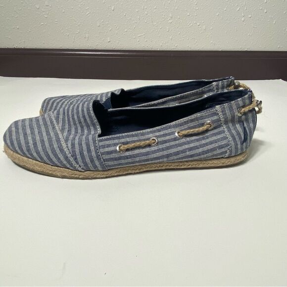 Nautica Rudder Denim Striped Slip-On Espadrille Deck Shoes Women's Size 10 - Picture 7 of 14
